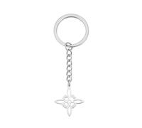 Bydezcon Porte-clés pour femme en acier inoxydable avec nœud celtique, symbole de sorcière, amulettes, bijoux géométriques, pendentif, Argenté.
