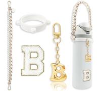 BydGxy Ensemble de sangle avec breloque en forme de lettre pour bouteille d'eau Owala de 710 ml, 946 ml, 1200 ml, Owala Kids, gobelet à café Owala, Owala FreeSip - Compatible avec les accessoires