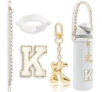 BydGxy Ensemble de sangle de poignée avec breloque en forme de lettre pour bouteille d'eau Owala de 710 ml, 946 ml, 1200 ml, Owala Kids, gobelet à café Owala, Owala FreeSip - Compatible avec les