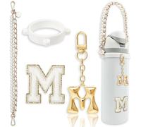 BydGxy Ensemble de sangle de poignée avec breloque en forme de lettre pour bouteille d'eau Owala de 710 ml, 946 ml, 1284 ml, Owala Kids, gobelet à café Owala, Owala FreeSip - Compatible avec les