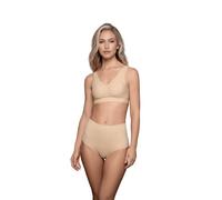 Bye Bra Culotte Invisible Taille Mi-Haute, Contrôle De La Lumière, Confortable, Vêtement Galbant pour Femme, Tissu Doux, Léger, Beige/Noir/Marron Clair, Taille S À XXL (XL, Beige)