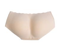 Bye Bra Culotte Rembourrée sans Couture, Taille Basse, Contrôle du Ventre, Mise en Forme du Corps, Cuisse Plus Mince, Beige, S M L (M, m)