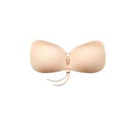Bye Bra Soutien-Gorge Push-up adhésif, sans Coutures, Auto-adhésif, Soutien-Gorge réglable, sans Bretelles et Dos Nu avec Cordon de Fixation Frontale, Bonnets A-E en Beige, Noir ou Blanc