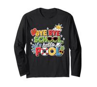 Bye Bye School Hello Pool Shirt Enfants Dernier Jour d’école Manche Longue