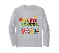Bye Bye School Hello Pool Shirt Enfants Dernier Jour d’école Manche Longue