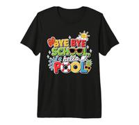 Bye Bye School Hello Pool Shirt Enfants Dernier Jour d’école T-Shirt Haut de Gamme