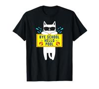 Bye School Hello Pool Last Day of School Summer Cat T-Shirt