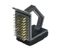 Byeaon Brosse de Gril, Nettoyage, 11x11x6 cm, Brosse de Barbecue d'extérieur, grattoir en Fil de cuivre à Angle Droit, Poils efficaces, pour Barbecue, fumoir, de Cuisson, Four à Charbon, Frit