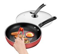 Byeaon Poêle Antiadhésive, Poêle Compatible À Induction Avec Couvercle (26 Cm), Poignée Ergonomique, À Cuisson Pour Le Petit Déjeuner, Les Crêpes, Le Steak, Le Dîner, Les Collations