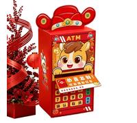 Byeaon Porte-Espèces,Coffret Cadeau ATM pour Fête du Printemps - Enveloppe Rouge Cheval ATM | Pour Famille Femme Mari Fils Fille Garçons Filles Adolescents
