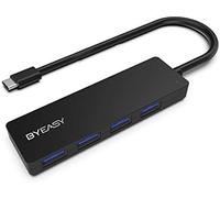 BYEASY Hub USB C vers USB 3.0 avec 4 Ports, répartiteur USB C Portable Ultra Fin pour MacBook Pro 2018 2017, iMac, Google Chromebook Pixelbook, XPS, Samsung S9, S8 et Plus (Noir)