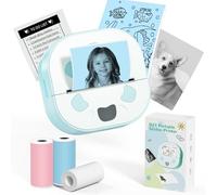 Byeodio Imprimante d'autocollants, mini imprimante photo, Bluetooth portable avec 3 rouleaux de papier, imprimante thermique sans encre pour iPhone, Impresora Portátil pour notes, journal, bricolage