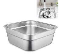 byepica Grand bassin en acier inoxydable, bac à vaisselle multi-usage pour cuisine, bol à vaisselle carré, récipient d'évier pour la maison, casserole de nettoyage des légumes