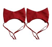byepica Lot de 2 bonnets de douche imperméables avec protection auditive pour animaux de compagnie de petite et moyenne taille Rouge foncé