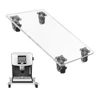 byepica Plateau en acrylique avec roulettes, 30 x 20 cm, base rectangulaire avec clips fixes, plateau mobile pour pots de fleurs et appareils de cuisine