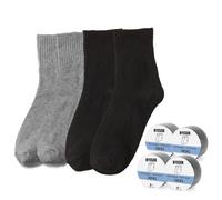 BYESOX Lot de 12 paires de chaussettes jetables pour voyage, chaussettes compressées à usage unique, idéales pour les déplacements, Noir + gris (12 paires), taille unique