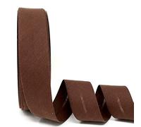 Byetsa Biais en polycoton Marron chocolat 30 mm Rouleau de 25 m