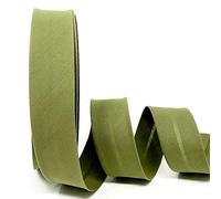 Byetsa Rouleau de 25 m de biais en polycoton Vert kaki 30 mm