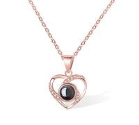 BYFDIY Collier avec pendentif en forme de cœur en forme de goutte de diamant avec image à l'intérieur en cuivre/argent sterling 925, bijoux personnalisés pour femmes, filles, épouse, maman, Noël