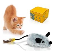 Byffoer Jouet électrique pour chat - Souris de jeu interactive avec plumes - Jouet électrique pour chat - Pour le parcours et l'ennui