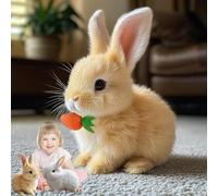 Byffoer Lapin rebondissant, jouet électronique interactif en peluche pour animal de compagnie avec sons mouvements vacillants lapins doudous lapin de Pâques peluche