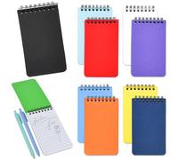 Byfoyif 10 Pcs Petit Carnet de Notes de Poche, Cahier de Note A7 avec 2 Stylos, Petit Cahier Spirale de 50 Pages, Carnet de Poche Ligné Multicolore, pour Journal Liste de Courses École Bureau