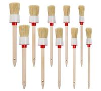 Byfoyif 10 Pcs Pinceau Peinture Rond 20/25/30/35/40 mm, Pinceau Vernis Bois avec Longue Manche, Pinceaux Ronds Poils Durs, Brosse Peinture Ronde, pour Nettoyage, Meubles et Voitures, Peindre Murs