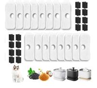 Byfoyif 16 Pcs Filtres Fontaine à Eau pour Chat et 16 Pcs Éponge de Filtration, Filtre Gamelle Eau Chat Compatible avec Petlibro Dockstream PLWF005, PLWF105, PLWF115 et PLWF305, pour Santé de Chats