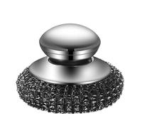Byfoyif 2 Pcs Brosse Vaisselle INOX avec 4 Éponges Rechargeables et Tourne-Vis, Brosse Nettoyage Cuisine en Acier INOX, Éponge Vaisselle Cuisine Ronde 6x9cm, pour Lavage Casserole Poêle Ustensile