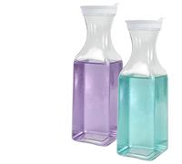 Byfoyif 2 Pcs Distributeur Lessive Liquide 1500 ml, Bouteille Lessive Verre avec Couvercles et 18 Étiquettes, Pot Lessive Liquide Buanderie, Flacon Lessive Poudre Transparent, pour Salle de Bain