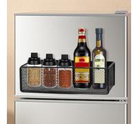 Byfoyif 2 Pcs Étagère Magnétique Réfrigérateur, Porte Épices Cuisine Aimanté, Support Épices Cuisine avec Tablette, Organisateur Magnétique Frigo 26x12x7.5cm, pour Pot Salle de Bain Machine à Laver