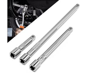 Byfoyif 3 Pcs Rallonge Cliquet 3/8", Barre d'Extension à Cliquet 3/8" Longue Manche, Adaptateur Douille Rallonge 75/150/250 mm, Rallonge liquet en Acier au Carbone, pour Réparation de Voiture