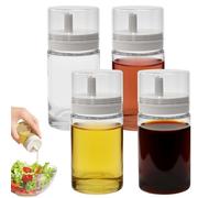 Byfoyif 4 Pcs Bouteille Huile Olive avec Bec Verseur, 100ml Récipient Vinaigrette Anti-Goutte, Verseur Huile d'Olive en Verre, Petit Flacon de Vinaigrette Rechargeable, pour Sirop Cuisine Pique-Nique