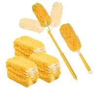 Byfoyif 40 Pcs Plumeau Poussière Compatible avec Swiffer, Recharge Plumeau Poussière avec Manches Longs, Plumeaux Attrape Poussières, Recharges Plumeaux Lavables, pour Nettoyage Poils d'Animaux Saleté