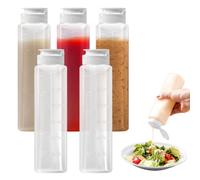 Byfoyif 5 Pcs Bouteille Sauce 300 ml avec Capuchon, Flacon Souple Bouteille pour Sauce avec Doseur Intégré et Film Anti-Fuite de 3mm, Distributeur Sauces Salade, pour Moutarde Huile d'Olive Mayonnaise