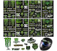 Byfoyif 8 Pcs Stickers Moto Griffe de Monstre, Autocollant Casque Moto Étanche, Autocollants pour Voiture à Stylo Punk, Stickers Motocross 4 Motifs, pour Scooter Skateboard VTT Valise, Noir et Vert