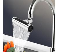 Byfoyif Embout Robinet Cuisine, Aérateur Robinets Rotatif à 360°, Rallonge Robinet Douchette avec 4 Modes, Tête Robinets Cuisine Universel avec Adaptateur et Ruban Adhésif, pour Salle de Bain Évier