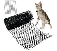 Byfoyif Rouleau Tapis Anti Chat avec Pointe 200*30cm, Repousse Chien Extérieur avec Piquets de Sol en U, Tapis Anti Chien Intérieur Noir, Grille de Protection Plante Chats, pour Canapé Jardin Pelouse