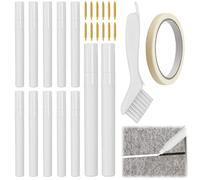 Byfoyif White Seam Pen Set, 12 Pcs Stylo Joint Carrelage Blanc, Stylos Carrelages Blanc + Brosse de Nettoyage + Ruban de Masquage, Stylo Renovateur Joint Carrelage avec Pointe de Rechange, pour Sol