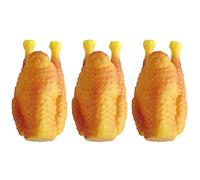 BYFRI 3 Pièces en Plastique Drôle Mignon Crier Chewing Poulet Big/Puppy Interactif Poulet Rôti Jouet pour Chien Nettoyage des Dents pour Les Petits Animaux Siffleur Jouet