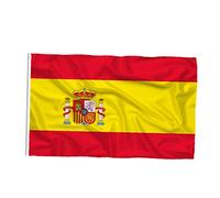 BYFRI 35.4x59 Pouces Grand Drapeau Grande Espagne Drapeau Bannière Polyester Imprimé Espagne Drapeau National Laiton, Oillets