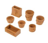 BYFRI 7 Pièces/Set Mini Miniature Bonsai Pot De Fleurs 1/12 Dollhouse Fairy Garden Décor Accessoires Maison Objets De Collection