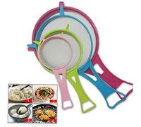 BYFRI Multi Purpose en Plastique Fine Passoire la Farine avec du jus Passoire Sieve poignée thé Passoire Outil ustensiles de Cuisine/Set 4pcs