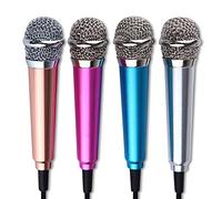 BYFRI Portable 3,5 mm stéréo Studio Mic KTV Karaoke Mini Microphone pour téléphone Portable PC Portable de Bureau 5.5cm * 1.8cm Petite Taille 1pc (Couleur aléatoire)