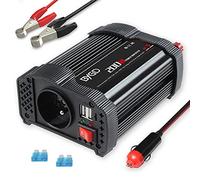 BYGD Convertisseur 12v 220v 200W / 400W onduleur de Voiture | 200W Puissance Continue, 1 Prises de Courant Alternatif, avec 3.1A Double transformateur de Chargeur Rapide USB Multicolore