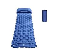BYGD Matelas de Camping Autogonflant, Tapis de Sol Pneumatique avec Pompe à Pied Oreiller, Boutons sur Le côté pour Le Patchwork pour Tente, Randonnée, Plage (Bleu)