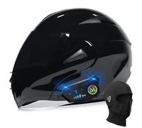 BYGMWEP Casque Modulable Bluetooth Homologué ECE Flip-Up Moto avec Double Visière Anti-Collision Casque Integral Scooter pour Homme et Femme XS~XL