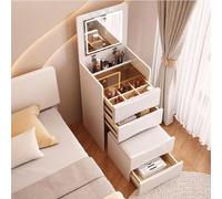 BYGSBKDP Coiffeuse blanche avec miroir et lumières, ensemble avec 3 tiroirs et tabouret, moderne, métal, 48 x 40 x 80 cm