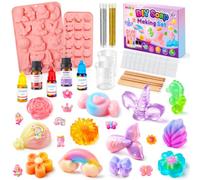 BYHANO Kit DIY pour Faire Soi-Même du Savon pour Enfants, Set de Fabrication de Savon pour Enfants avec Moules en Silicone & Base de Savon, Kit d'Expérimentation STEM, Cadeau et Décoration