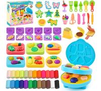 BYHANO Pâte À Modeler pour Enfants, 60 Pièces Accessoires Pate a Modeler, Accessoires en Pâte à Modeler Kitchen Creations avec 12 Couleurs de Pate a Modeler, Cadeau de Jouet pour Enfant dès 3 Ans